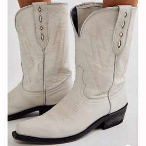 New Free People x Mexicana Lightening Strikes Westen Cowboy Boots White US 8